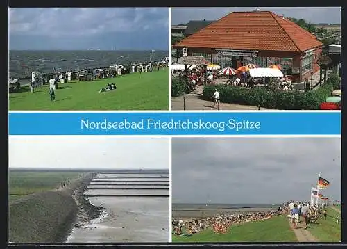 AK Friedrichskoog-Spitze /Nordsee, Restaurant zur Spitze, Strandpartien