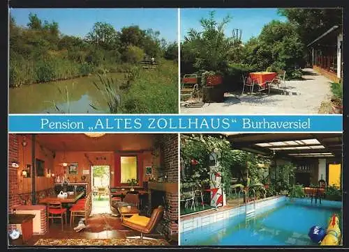 AK Burhaversiel /Butjadingen, Pension Altes Zollhaus K. Rämer, mit Hallenbad