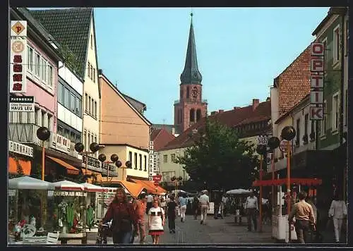 AK Zweibrücken /Pfalz, Fussgängerzone Hauptstrasse mit Geschäften