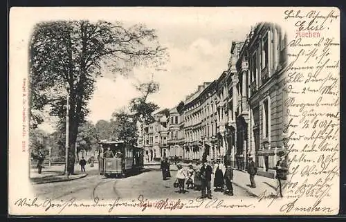 AK Aachen, Strassenbahn auf der Heinrichs-Allee