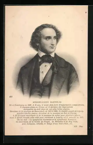 AK Mendelssohn Bartoldi, Portrait des Komponisten