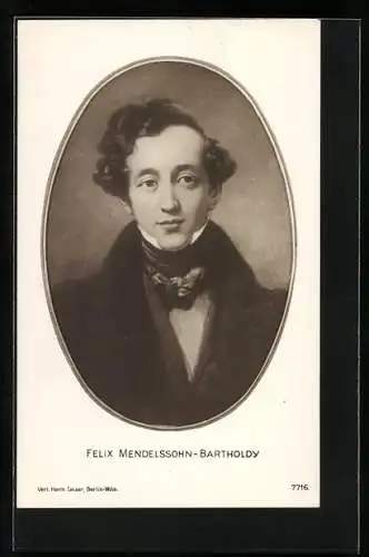 AK Felic Mendelssohn-Bartholdy als junger Mann