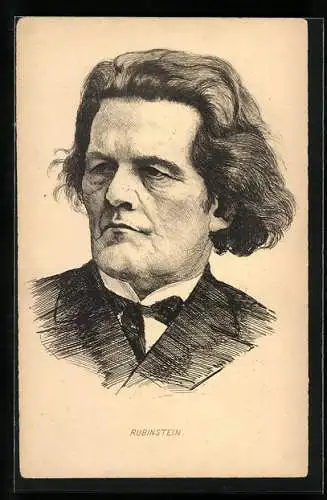 AK Komponist Anton Rubinstein, Portrait im Anzug