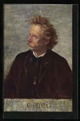 Künstler-AK Portrait des Musiker's & Komponisten Edvard Hagerup Grieg