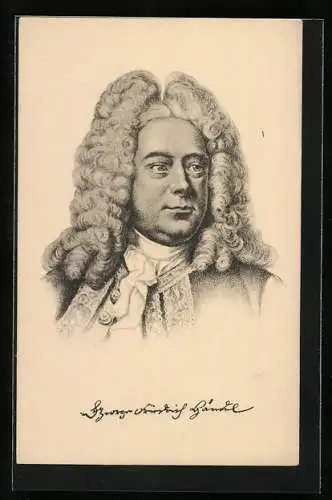 Künstler-AK Portrait des Komponisten Georg Friedrich Händel