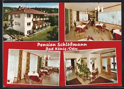 AK Bad König /Odw., Pension-Metzgerei Schlössmann