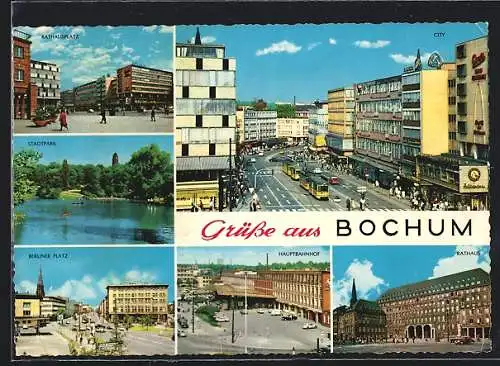 AK Bochum, Hauptbahnhof, Rathausplatz, City