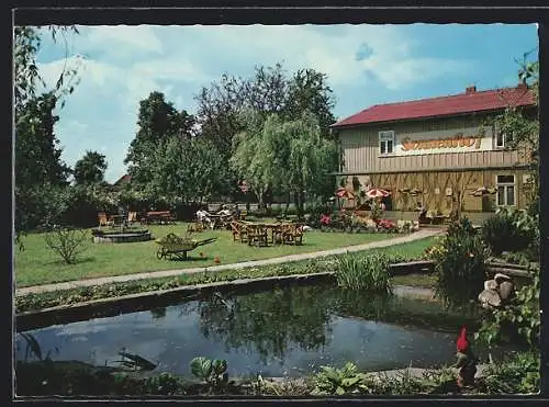 AK Ahnsbeck /Celle, Hotel-Pension Landhaus Sonnenhof E. Meinecke & Co. mit Garten