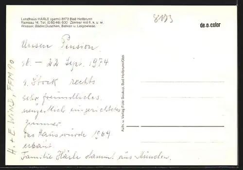 AK Bad Heilbrunn, Pension Landhaus Härle, Ramsau 14
