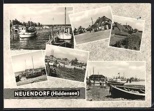 AK Neuendorf /Hiddensee, Hafenpartien, Ortspartien