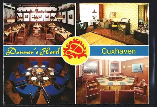 AK Cuxhaven, Donners Hotel, Am Seedeich 2, Innenansichten