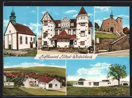 AK Lützel-Wiebelsbach, Kirchen, Flachdachgebäude, Ortsansicht