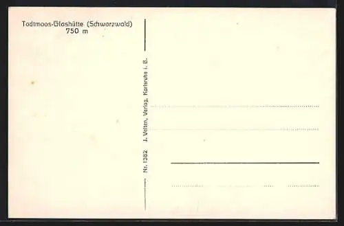 AK Todtmoos / bad. Schwarzw., Todtmoos-Glashütte