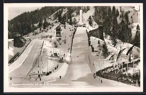 AK Garmisch-Partenkirchen, Olympia-Skistadion mit Gr. u. Kl. Olympiaschanze