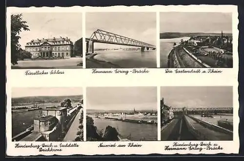 AK Neuwied, Fürstliches Schloss, Hermann-Göring-Brücke