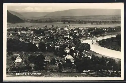 AK Höxter a. d. Oberweser, Teilansicht mit Brücke