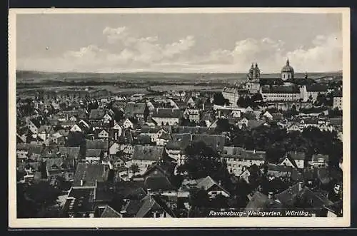 AK Weingarten-Ravensburg / Württ., Gesamtansicht mit Umgegend