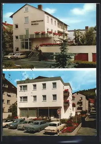 AK Bad Mergentheim, Sanatorium Dr. K. Weiss, Gartenweg und Denni-Hofmannstrasse