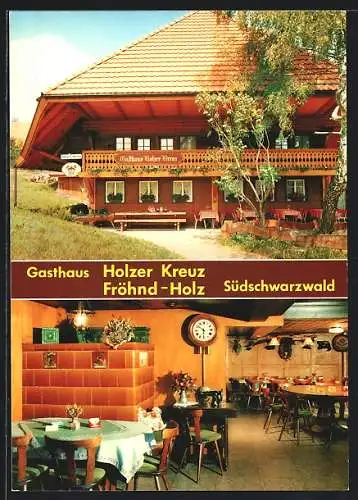 AK Fröhnd-Holz /Südschwarzwald, Gasthaus Holzer Kreuz, Innenansicht