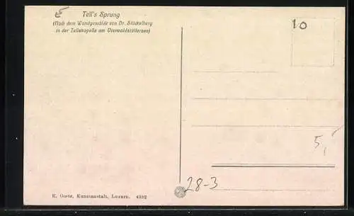 Künstler-AK Wilhelm Tell, Tell`s Sprung
