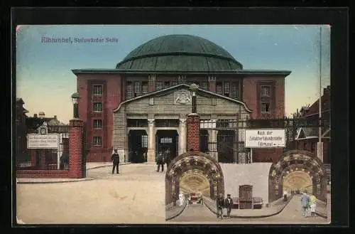 AK Hamburg, Elbtunnel-Gebäude auf der Steinwärder-Seite