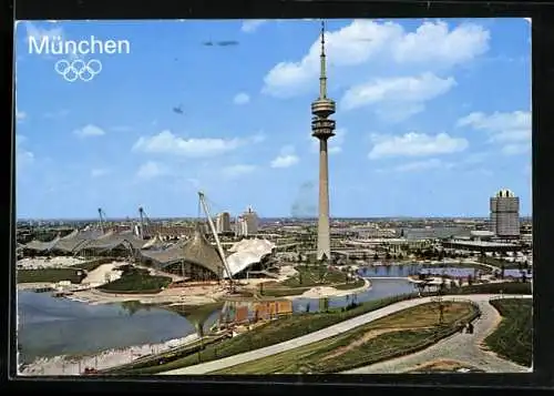 AK München, Olympiapark mit Olympiaturm