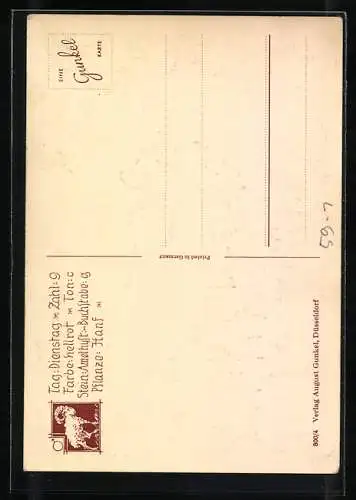 Künstler-AK Sternzeichen Widder, Engelchen auf Widder, Scherenschnitt