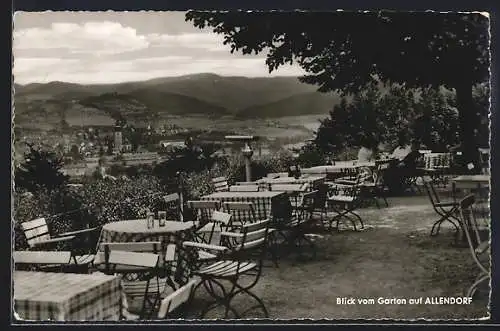 AK Bad Sooden-Allendorf, Ortsansicht vom Garten des Waldgasthaus Westerburg