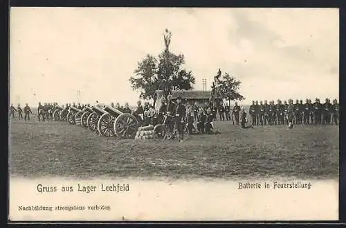 AK Lager Lechfeld, Batterie in Feuerstellung