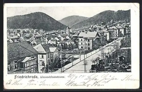 AK Friedrichroda, Teilansicht mit Alexandrinenstrasse