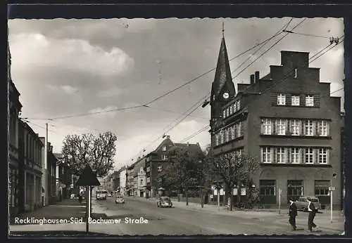 AK Recklinghausen, Süd. Bochumer Strasse mit Autos, VW Käfer