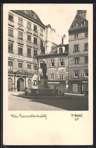 AK Wien, Franziskanerplatz mit Denkmal