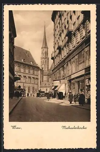 AK Wien, Michaelerkirche, Ladengeschäfte