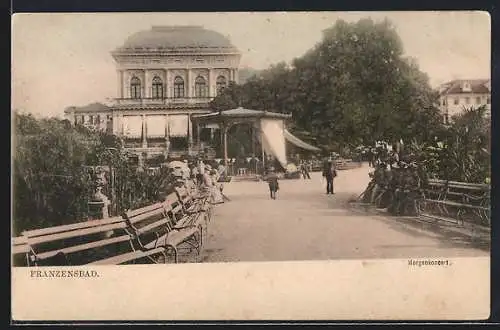 AK Franzensbad, Morgenkoncert im Park