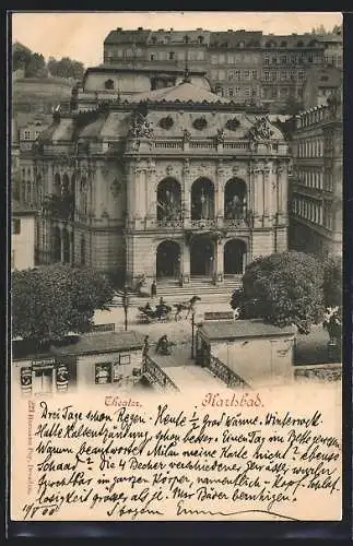 AK Karlsbad, Blick auf das Theater