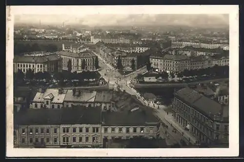 AK Hradec Králové, Ortsansicht aus der Vogelschau