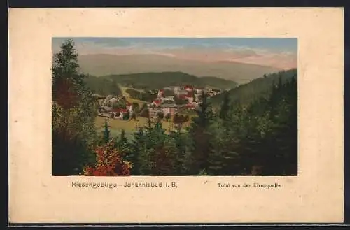 AK Johannisbad i. B. /Riesengebirge, Totalansicht von der Eisenquelle