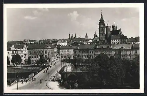 AK Königgrätz, Blick auf die Altstadt