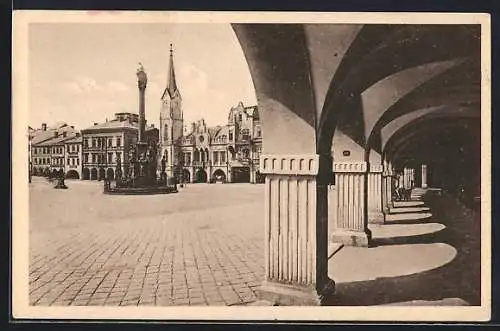 AK Trautenau, Unter den Lauben am Ringplatz