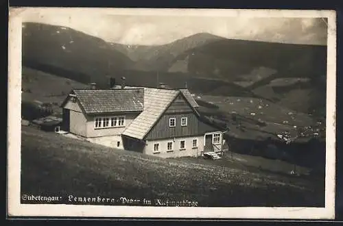 AK Petzer /Sudetengau, Haus auf dem Lenzenberg