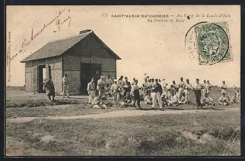 AK Saint-Aubin-du-Cormier, Au Camp de la Lande d`Ouée, La Portion de Rata