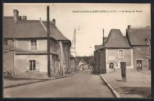 AK Montauban-de-Bretagne /I.-et-V., La Route de Brest