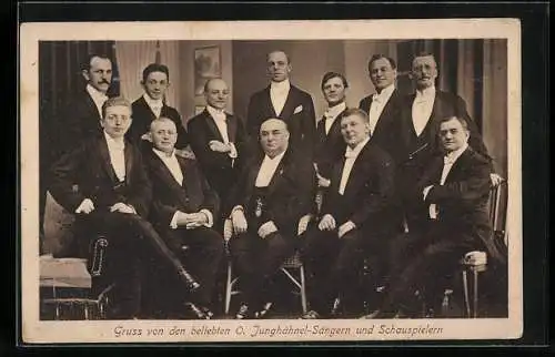 AK O. Junghähnel-Sänger und Schauspieler im Anzug mit Fliege