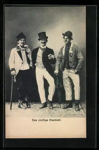 AK Das zünftige Kleeblatt, Gruppe mit drei Komikern