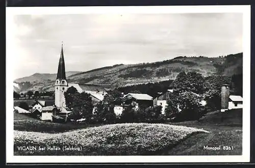 AK Vigaun bei Hallein, Ortsansicht mit der Kirche