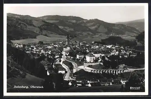 AK Judenburg /Oberstmk., Gesamtansicht vom Berg aus