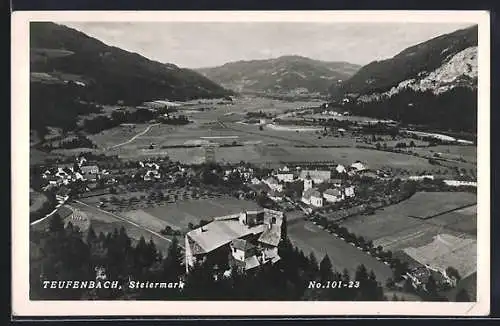 AK Teufenbach, Gesamtansicht aus der Vogelschau