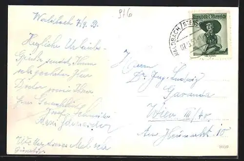 AK Waldbach, Teilansicht vom Berg aus