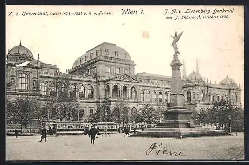 AK Wien, K. k. Universität und J. A. v. Liebenberg-Denkmal