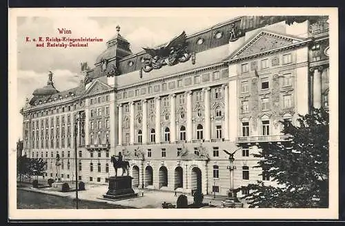 AK Wien, K. u. k. Reichs-Kriegsministerium und Radetzky-Denkmal